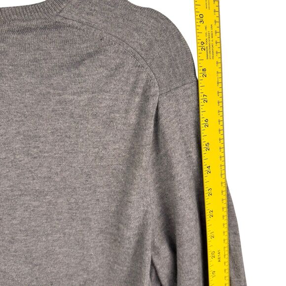 J. Crew Sweater Mens Medium V-Neck Pullover Cotton Merino Wool Blend Gray Preppy - Picture 9 of 10